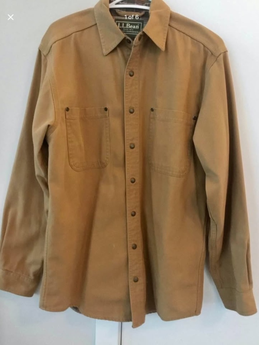 Vintage LL Bean Lined Canvas Shacket / Men's Small / Made in Canada